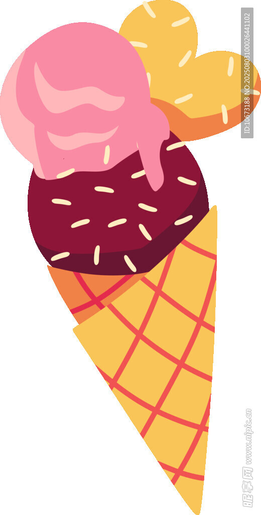 美味冰淇淋甜筒插畫