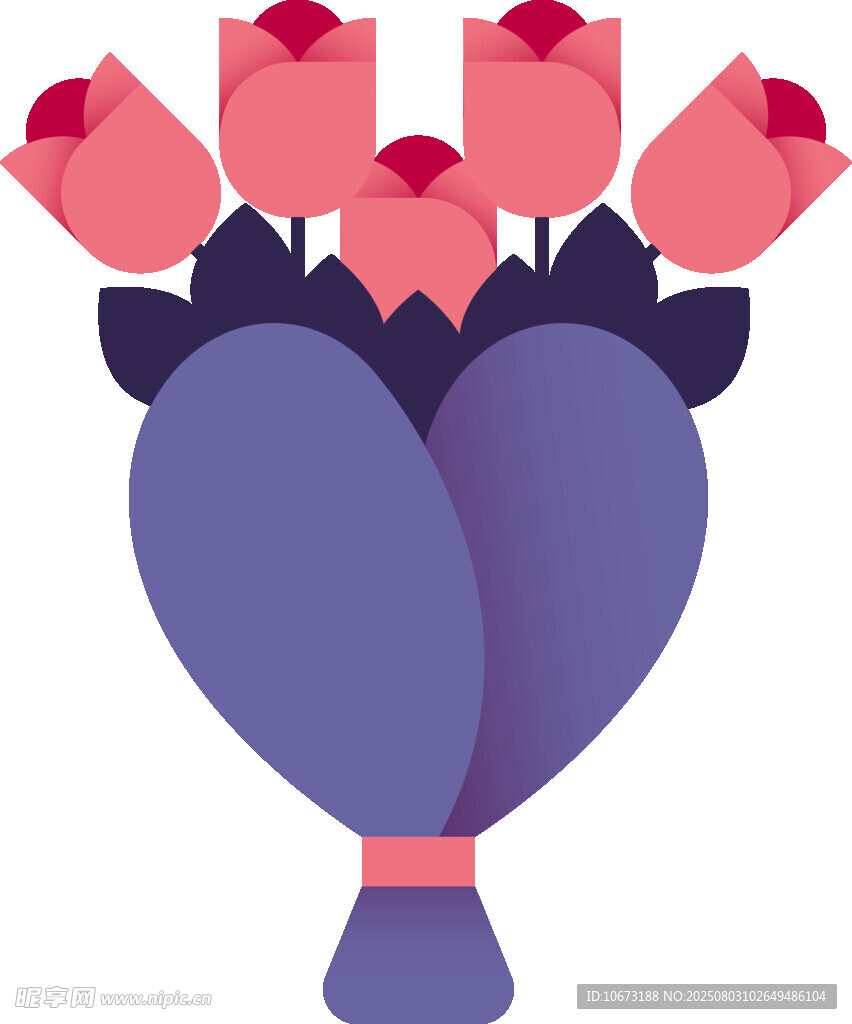 紫色花束插畫