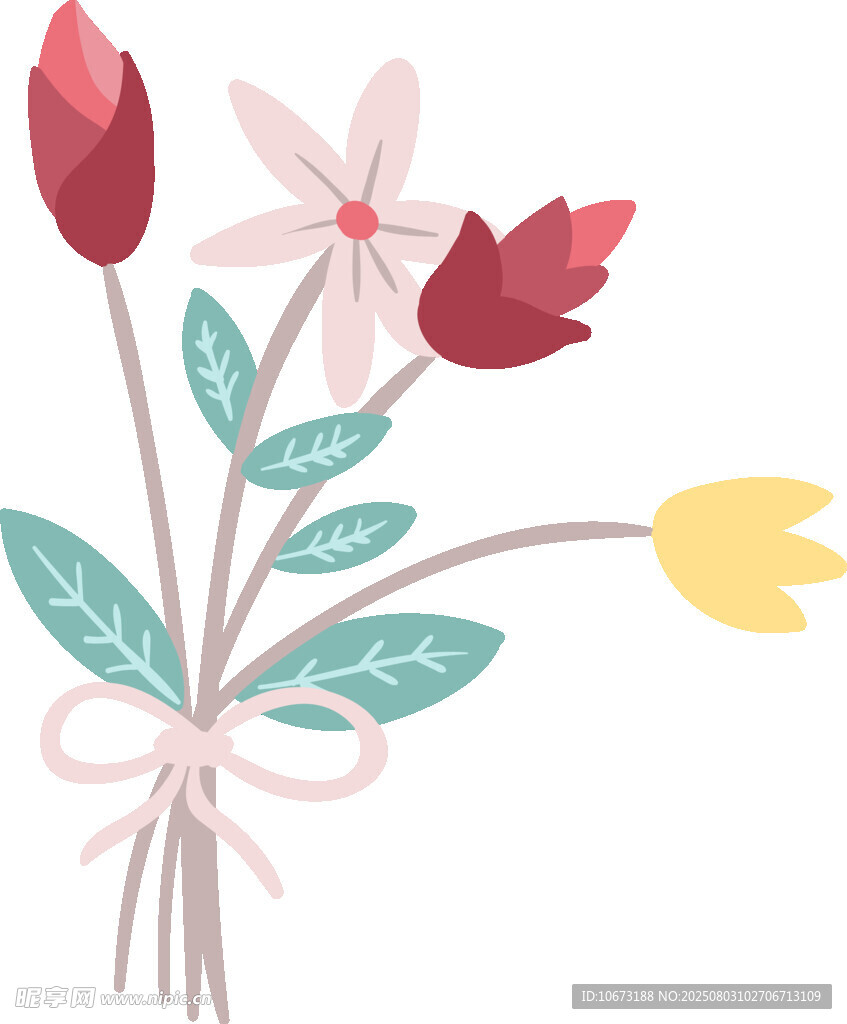 多彩花束插畫