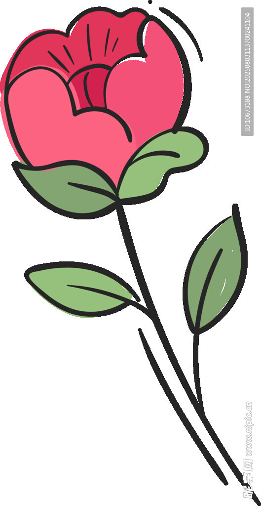 手繪粉色花朵插畫(huà)