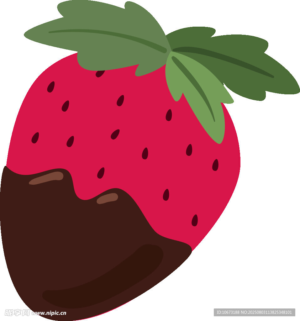巧克力蘸草莓插畫
