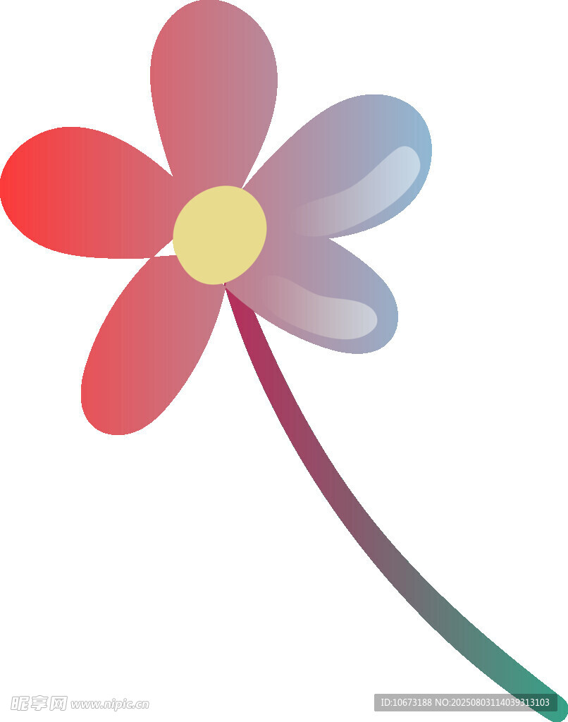 彩色花朵插畫