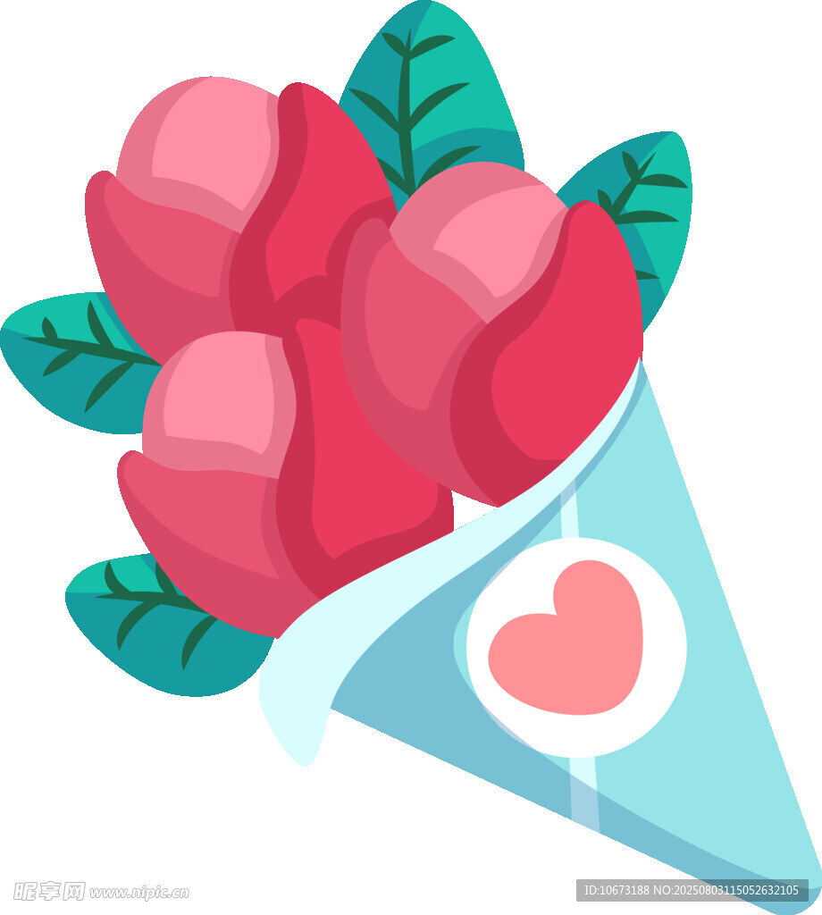 愛(ài)心花束插畫(huà)