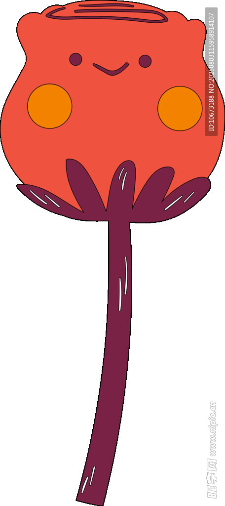 可愛卡通花朵插畫