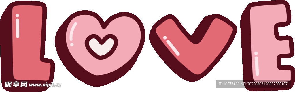 愛心組成的LOVE字樣