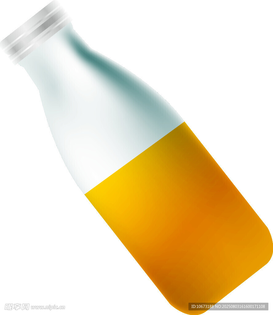 傾斜的飲料瓶