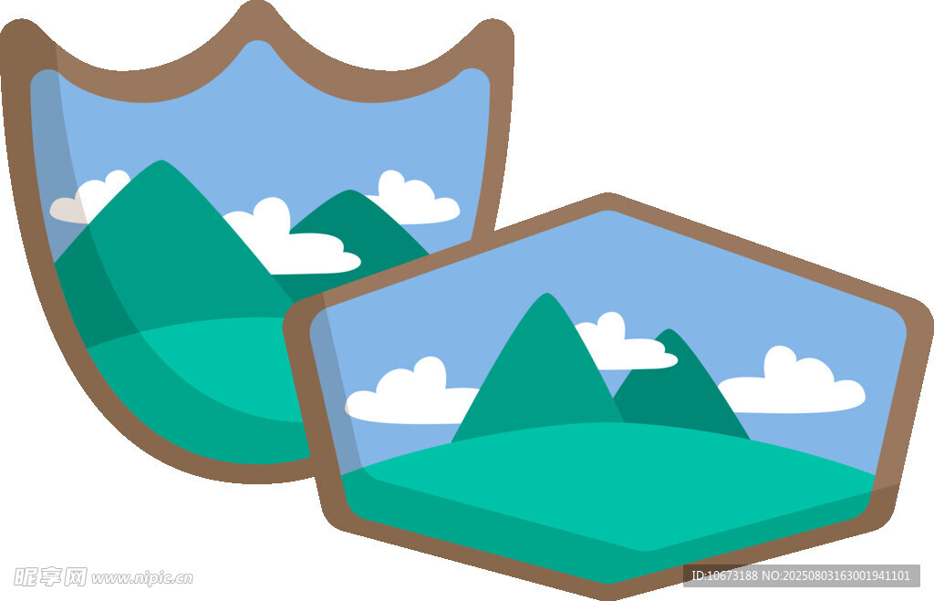 盾牌中的山水風(fēng)景