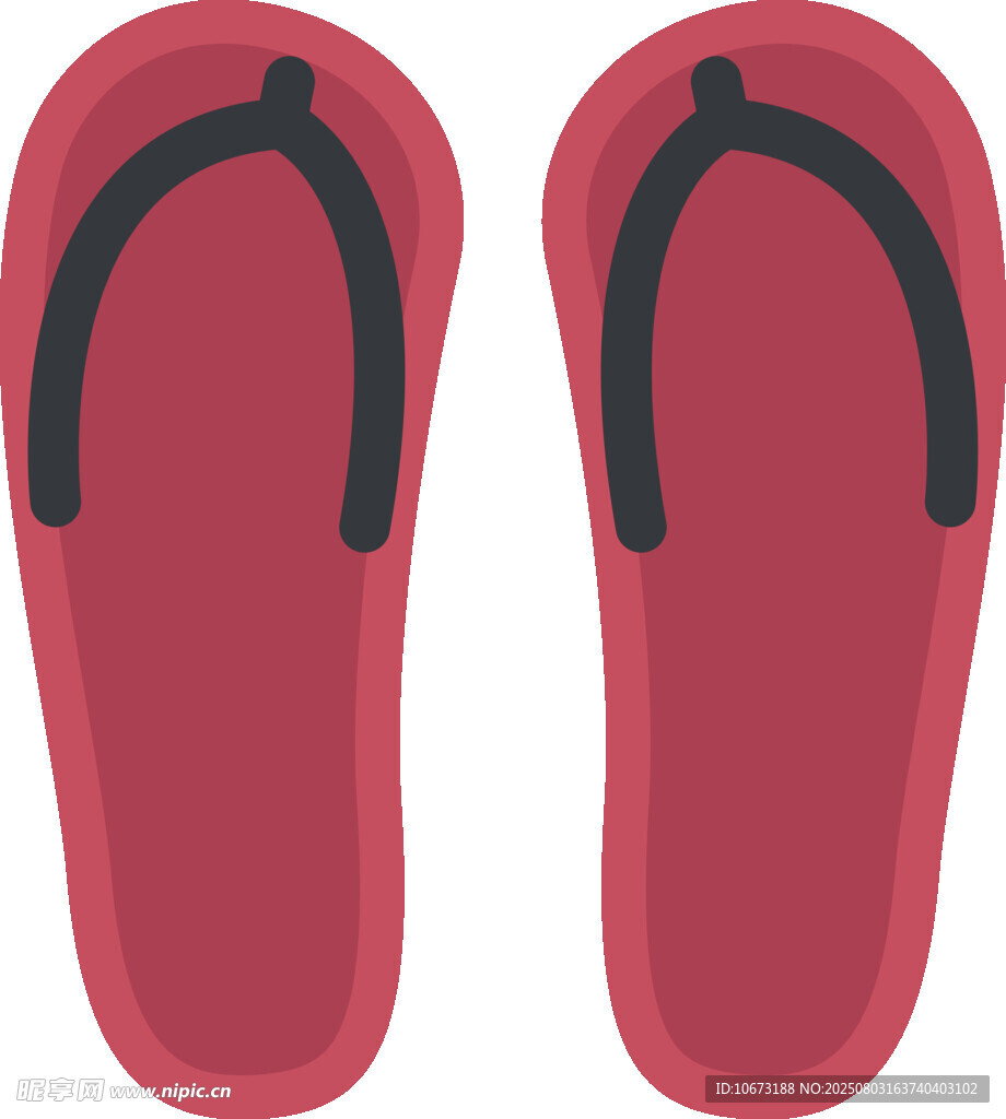 紅色人字拖插畫