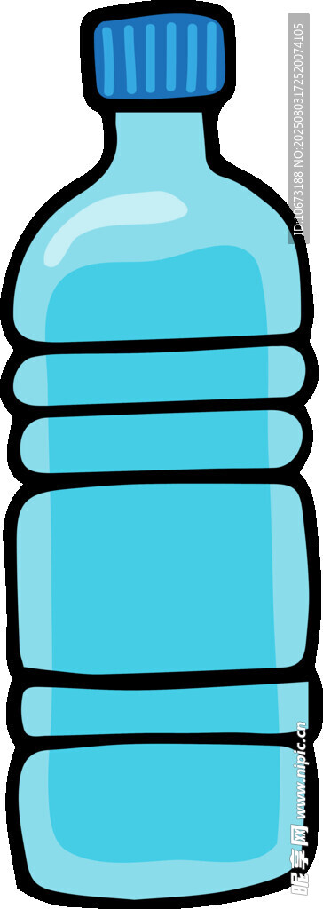 藍(lán)色塑料水瓶插畫(huà)