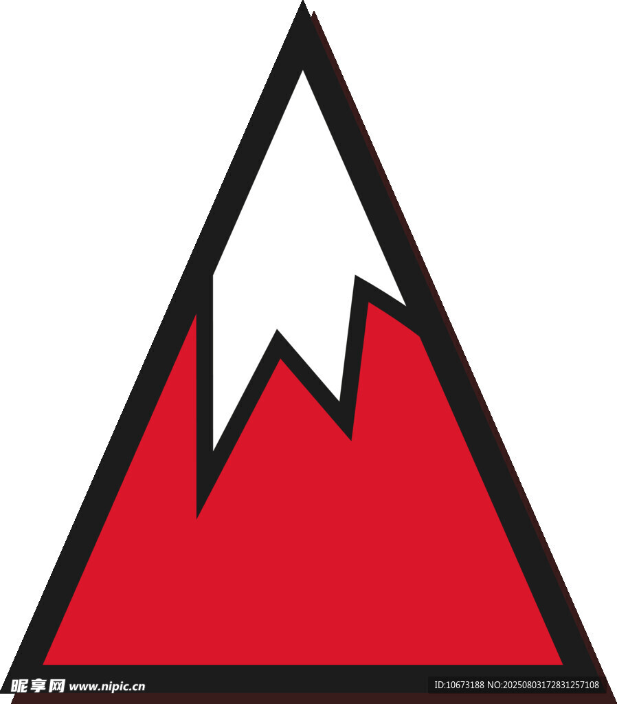 紅色三角內(nèi)的山峰圖案