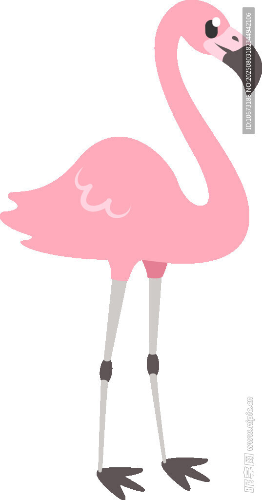 可愛粉色火烈鳥插畫