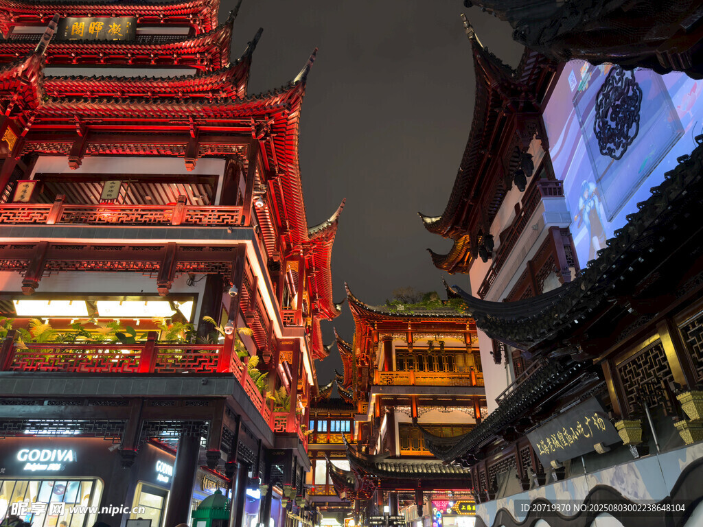 上海豫園夜景璀璨奪目