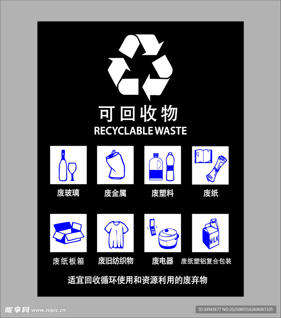 可回收物分類(lèi)標(biāo)識(shí)圖