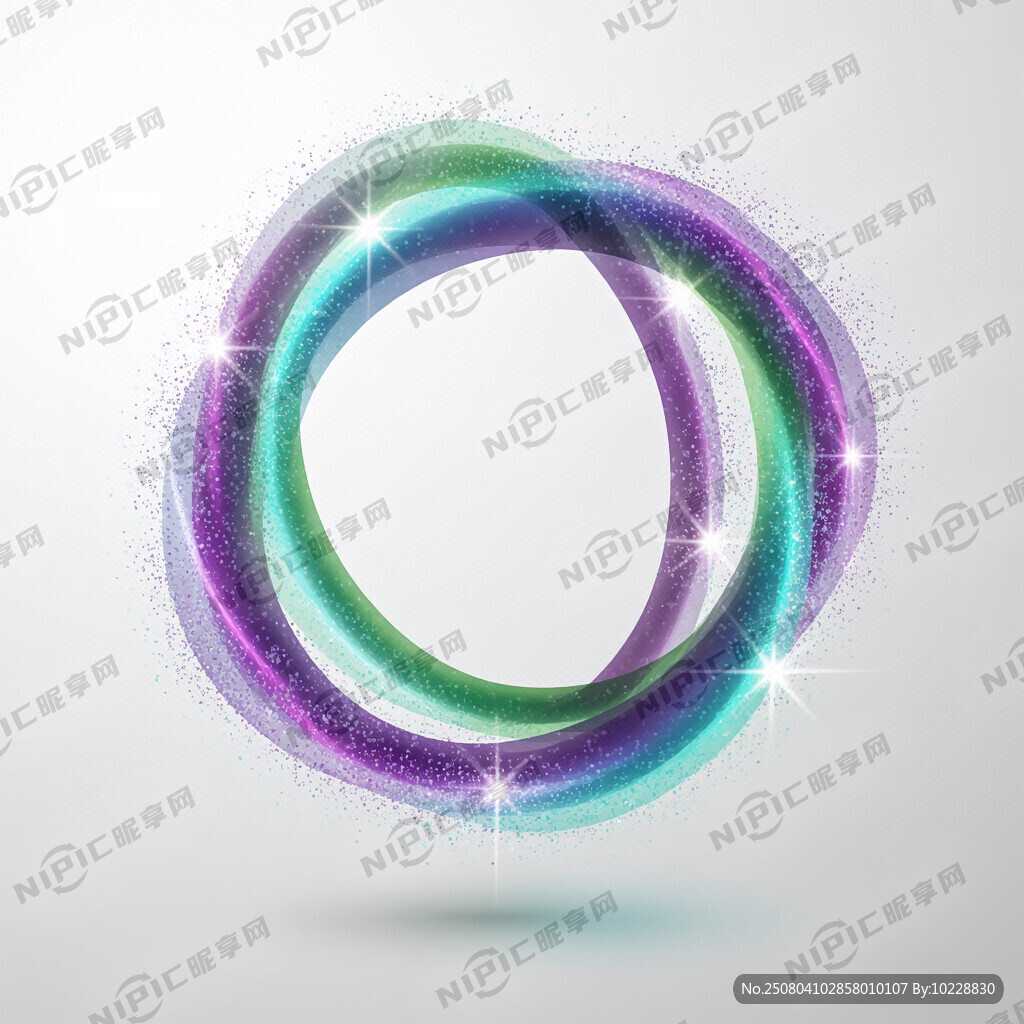 不規(guī)則雙環(huán) 紫色 淡藍(lán)色 綠色