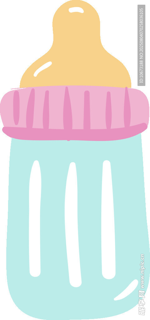 可愛嬰兒奶瓶插畫