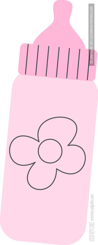 粉色花朵圖案嬰兒奶瓶