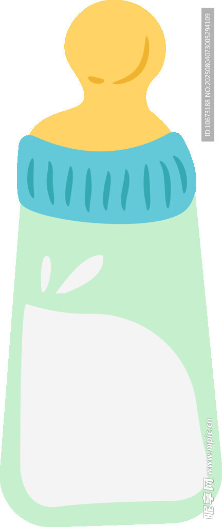 可愛嬰兒奶瓶插畫