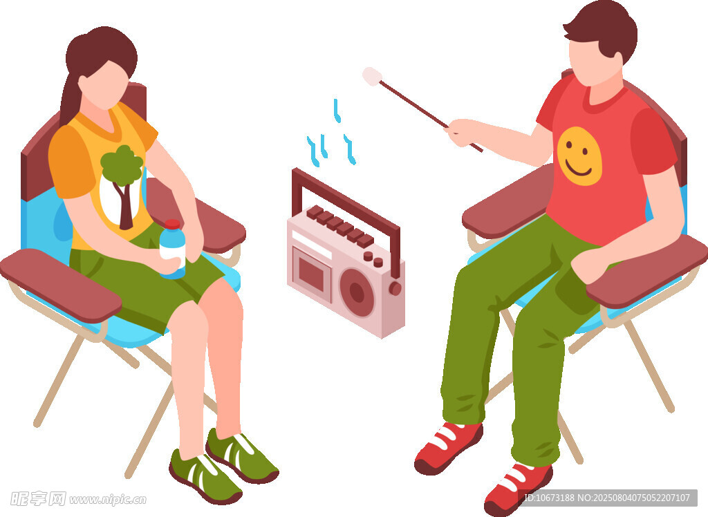兩人對坐進(jìn)行電臺播音