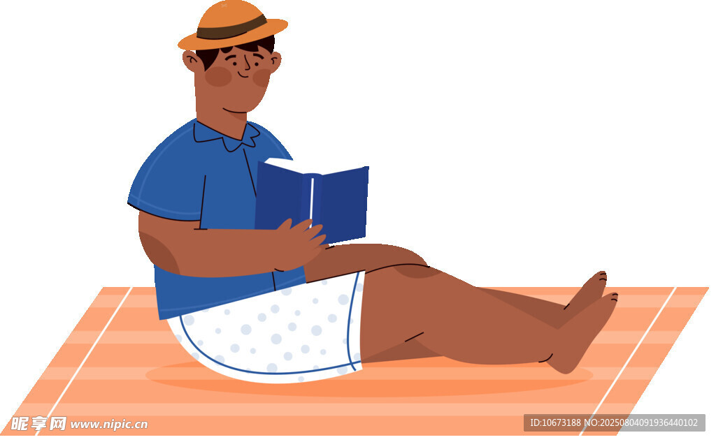 男人愜意地躺著看書