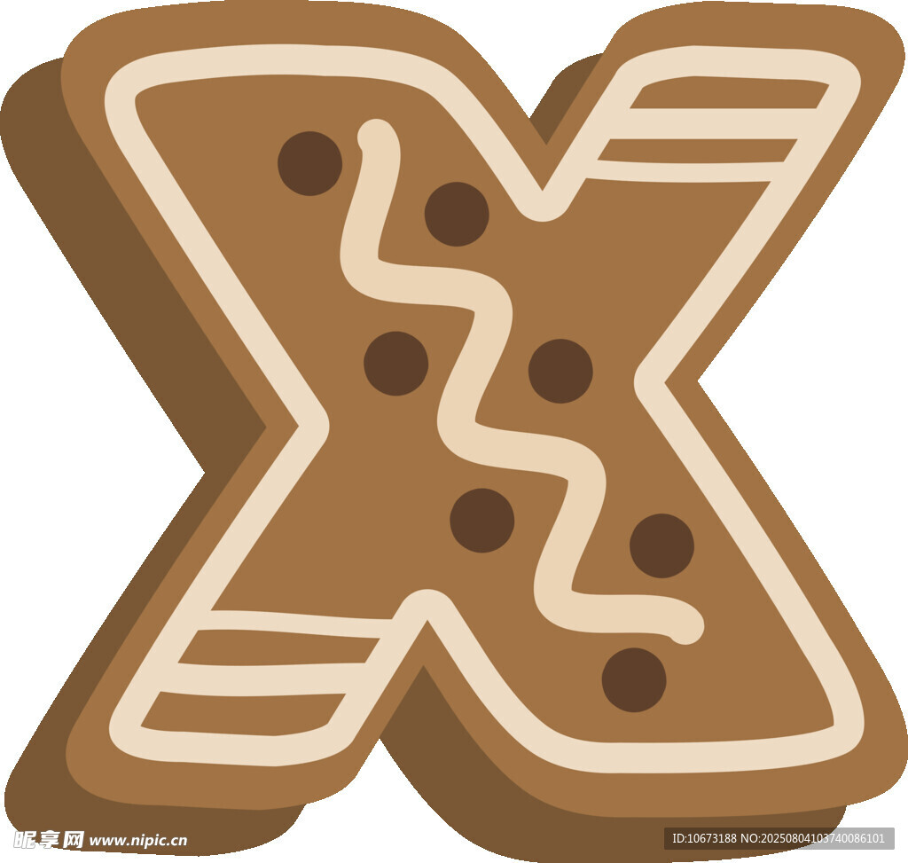 姜餅風格字母X圖案
