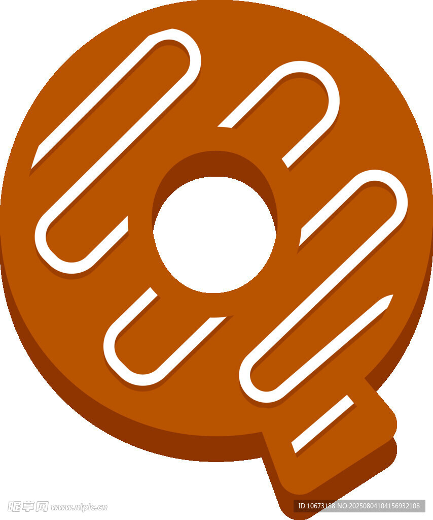 卡通風(fēng)格字母Q甜甜圈圖標(biāo)