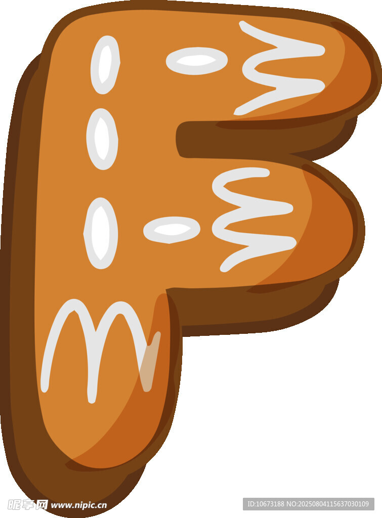 姜餅字母F甜點(diǎn)形象