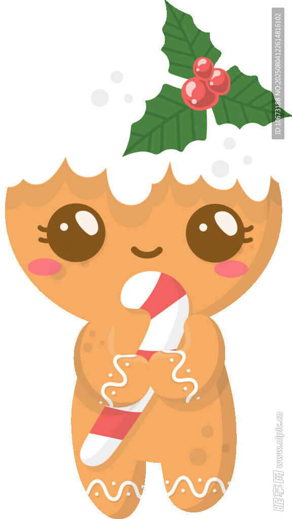 圣誕姜餅人手持拐杖糖