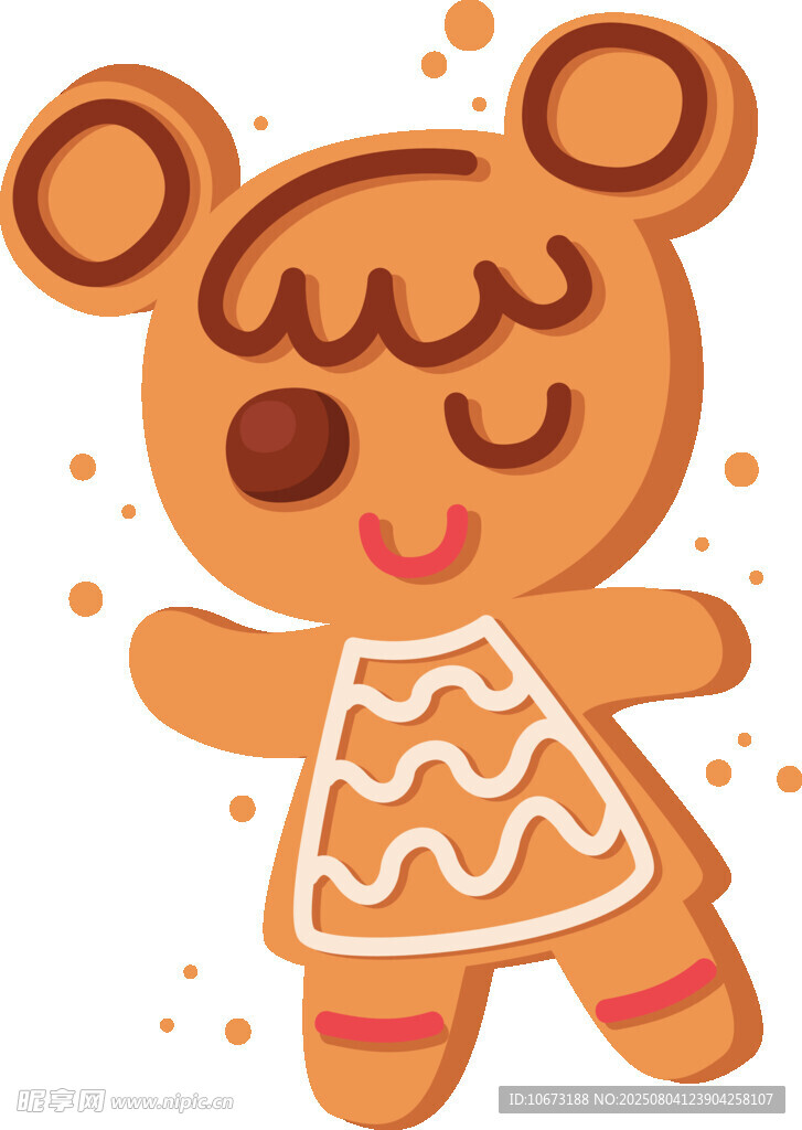 可愛小熊姜餅人插畫