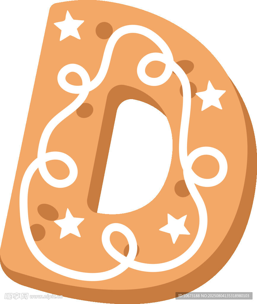 姜餅字母D圖案