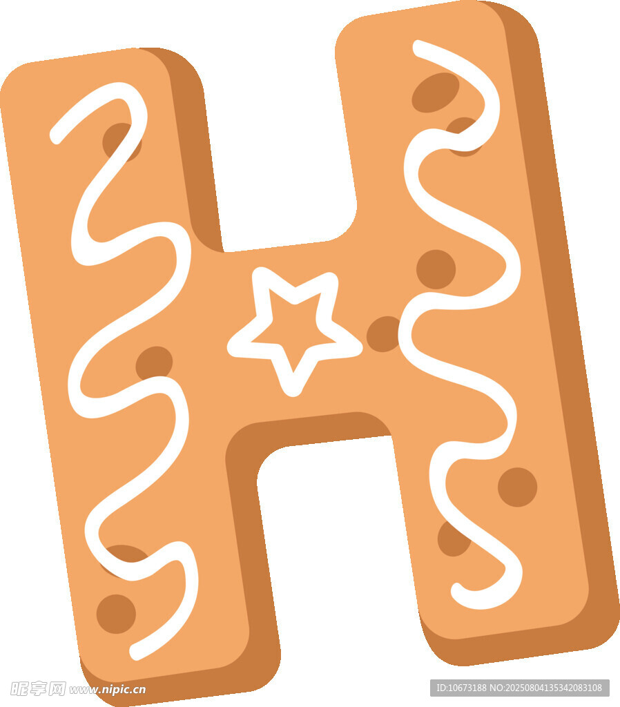 姜餅字母H甜點(diǎn)圖案
