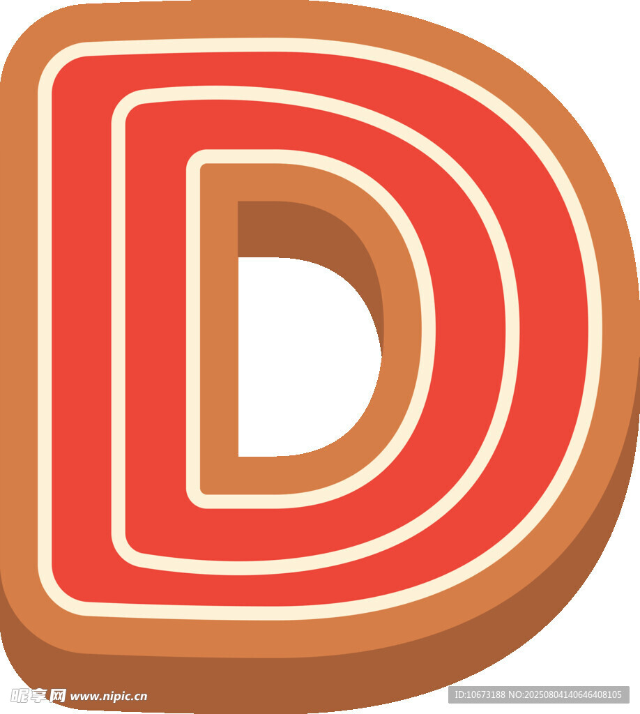 卡通風格字母D圖標