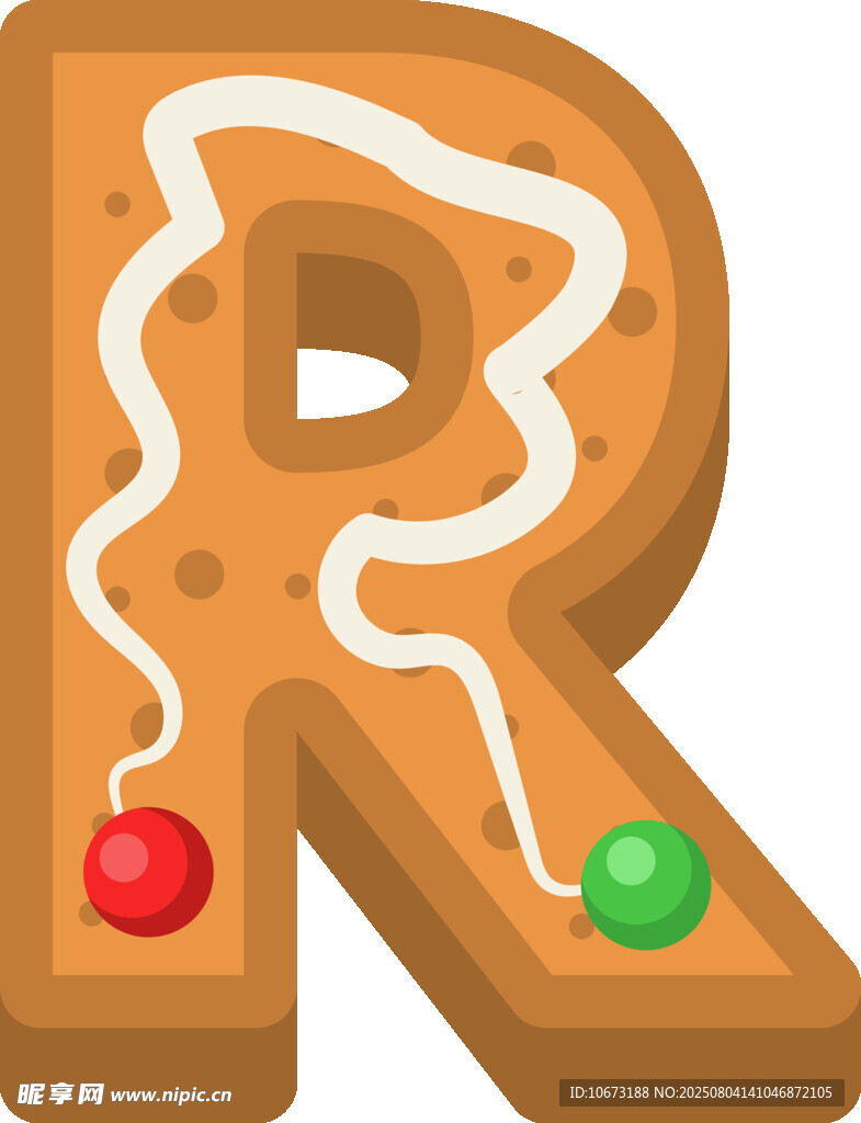 姜餅字母R甜點(diǎn)造型