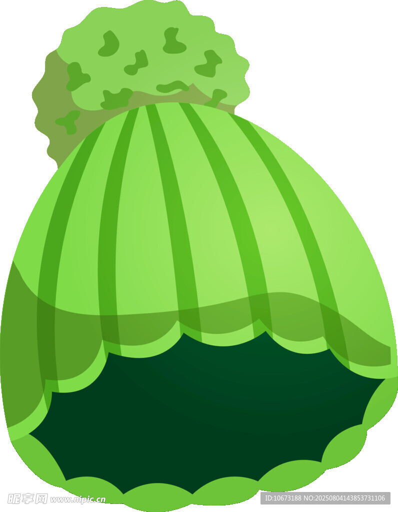 綠色條紋針織帽