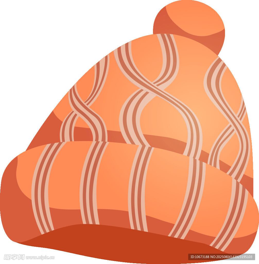 橙色針織帽插畫