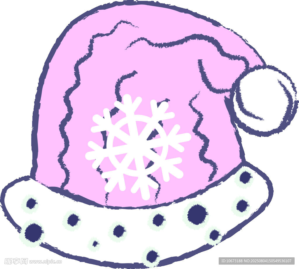 粉色雪花圣誕帽