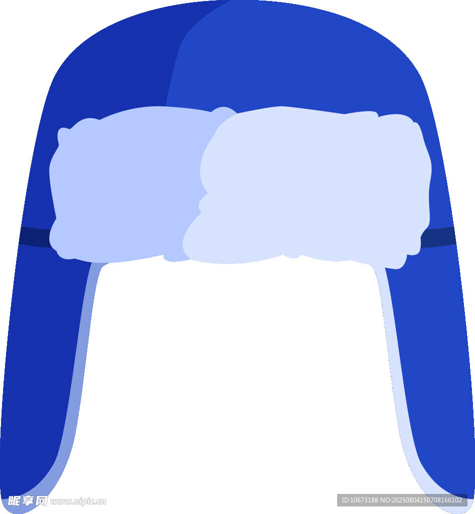 藍色保暖耳罩帽子插畫