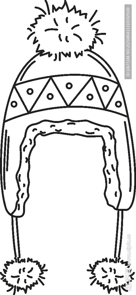 可愛(ài)卡通毛絨耳罩插畫(huà)