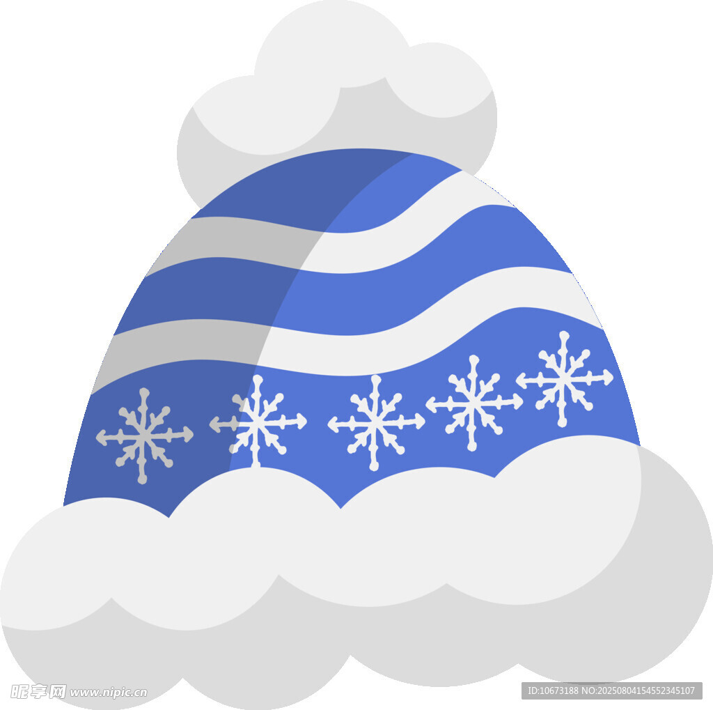 藍(lán)白雪花圖案保暖帽