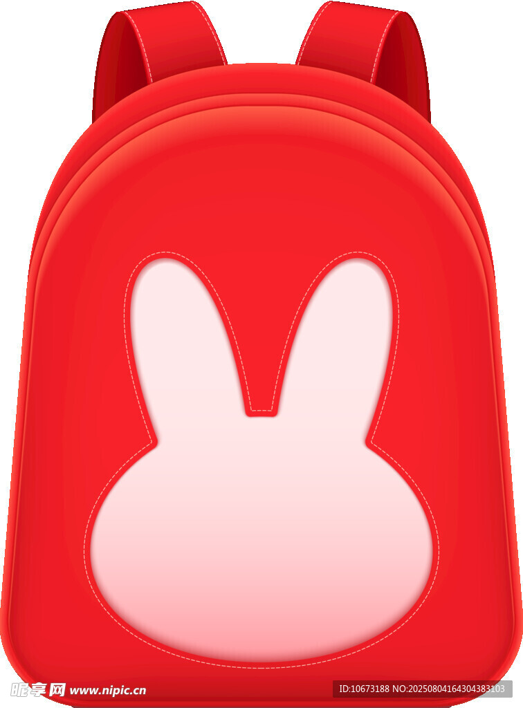 紅色小兔圖案兒童背包
