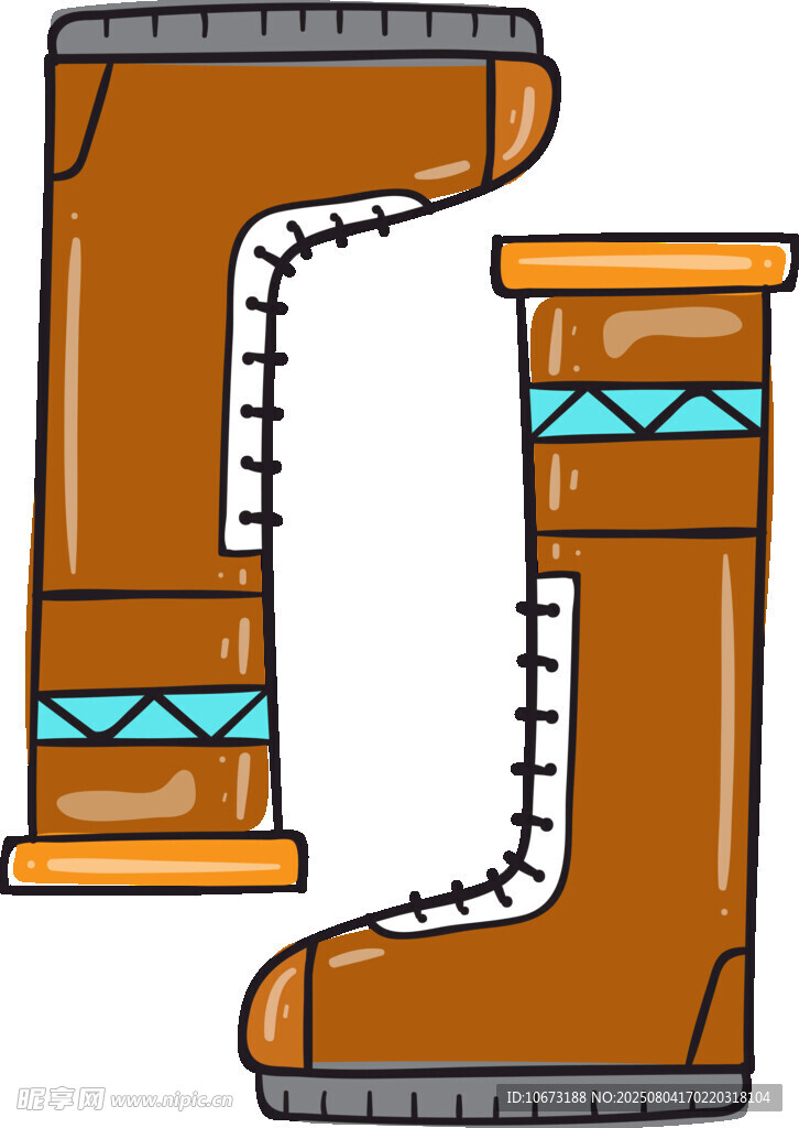 傳統(tǒng)風(fēng)格棕色民族風(fēng)長靴