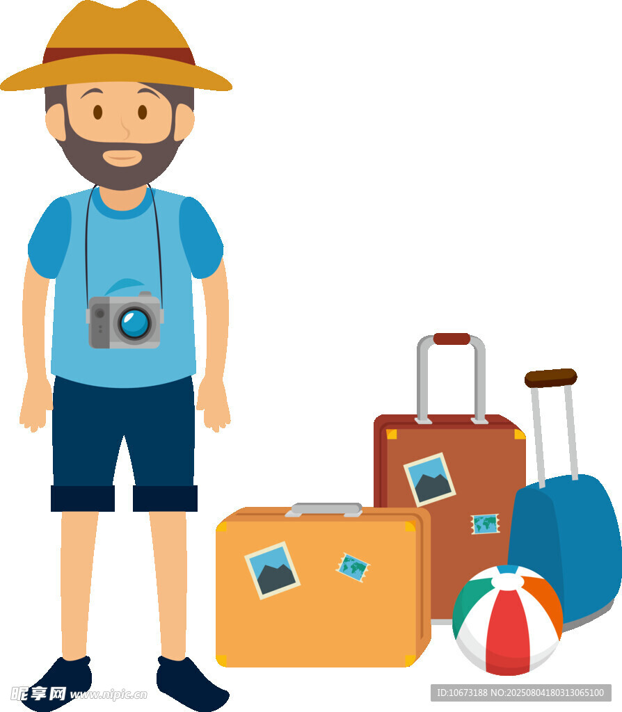 旅行者與多樣旅行裝備