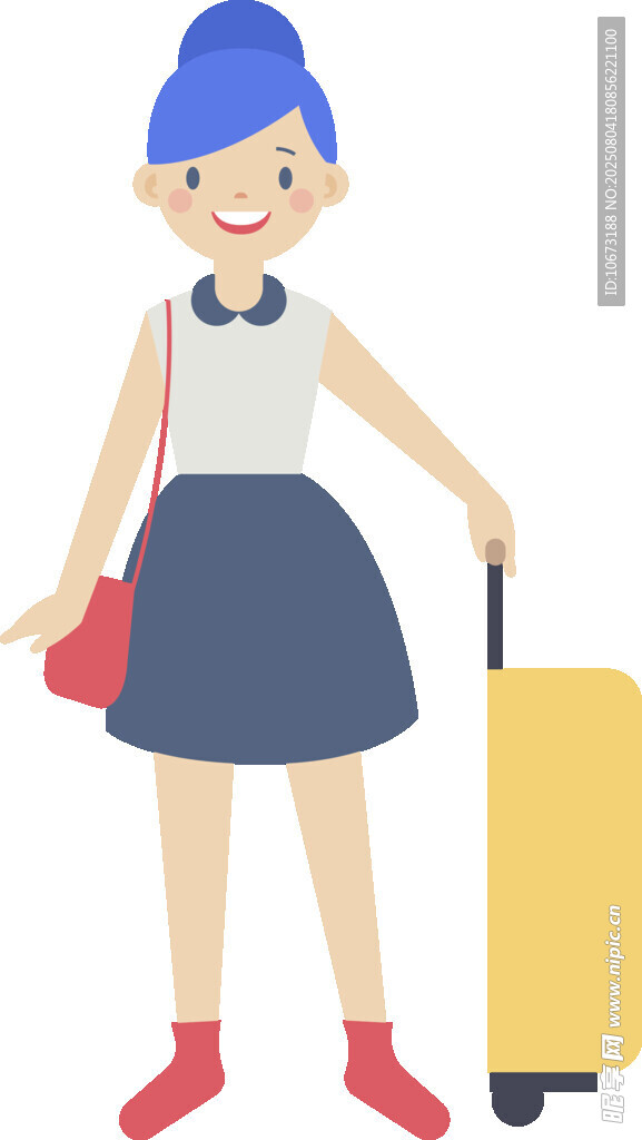 旅行女孩手提肩挎行李箱
