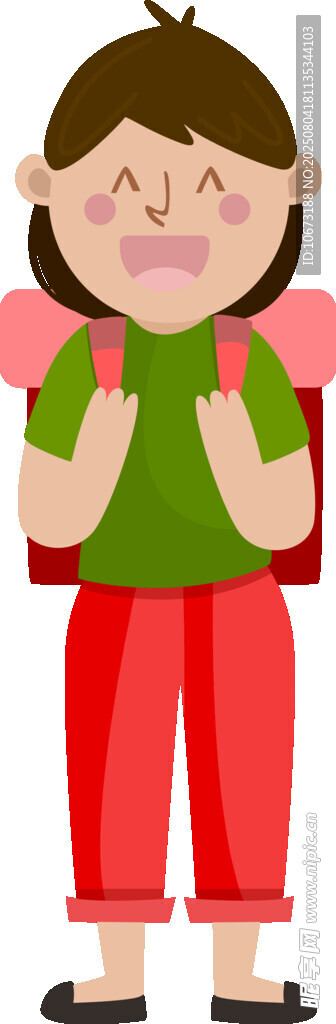 背著書包的可愛小女孩