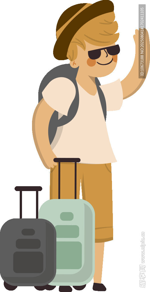 旅行男子與行李箱
