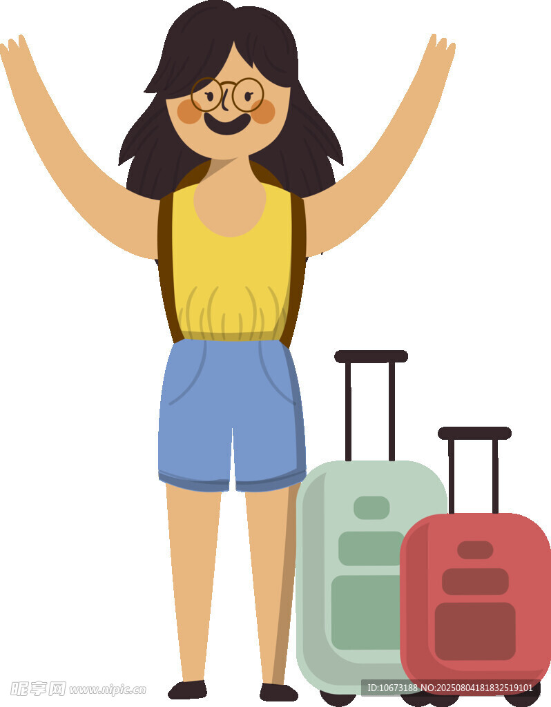 女孩開心準(zhǔn)備開啟旅行
