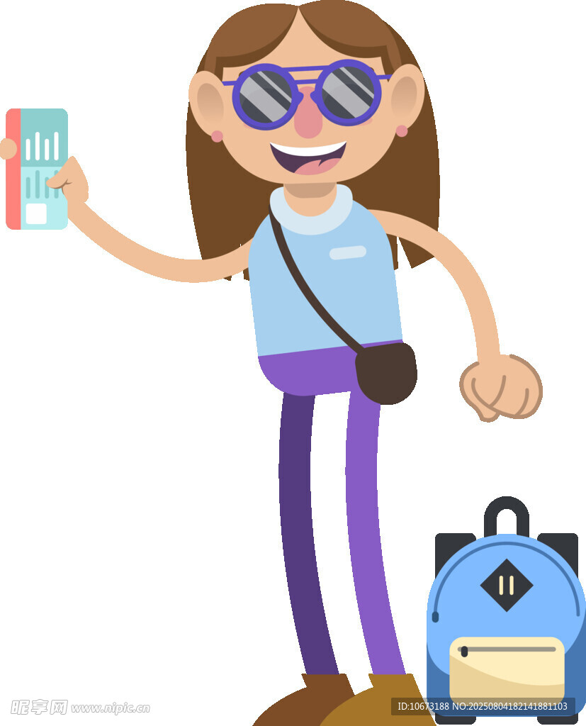 女孩手持車票準備出發(fā)