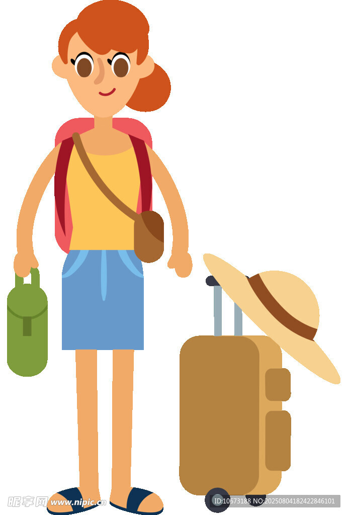 女孩整裝待發(fā)準(zhǔn)備旅行