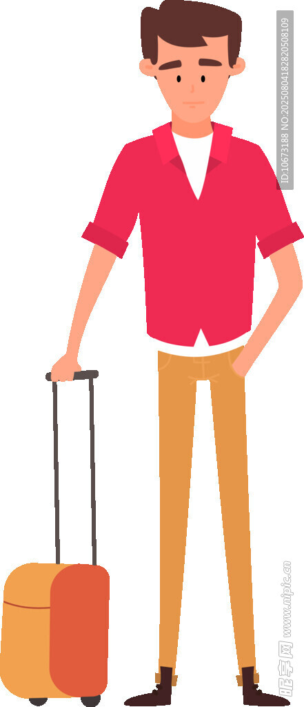 男子手持行李箱準(zhǔn)備出發(fā)