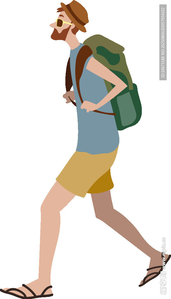 背著背包行走的旅行者