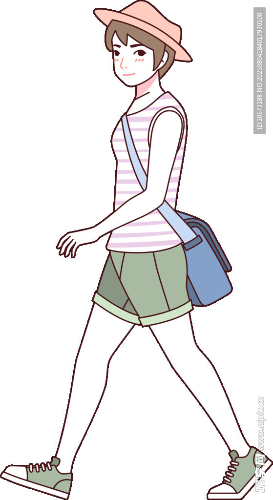 女孩休閑出行背影